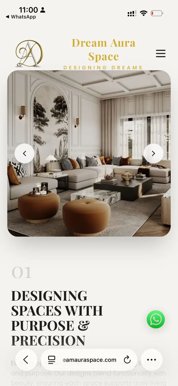 Dream Aura Space — mobile website