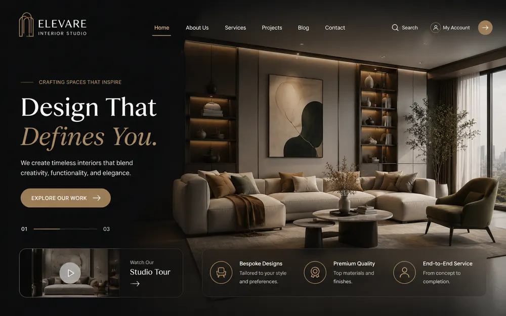 Elevare website (desktop) by Scribo Solution