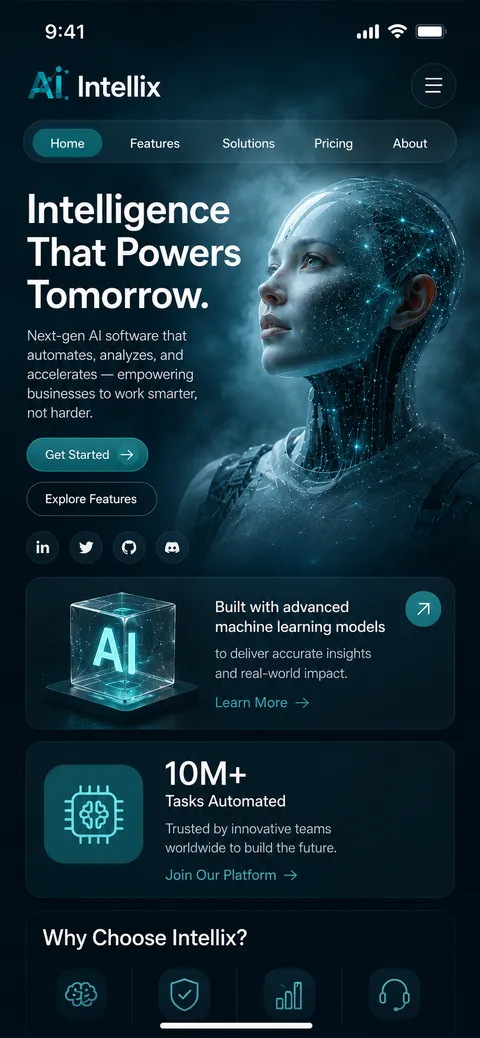 Intellix website (mobile)