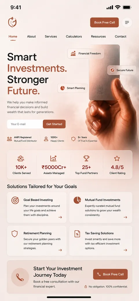 Investo website (mobile)