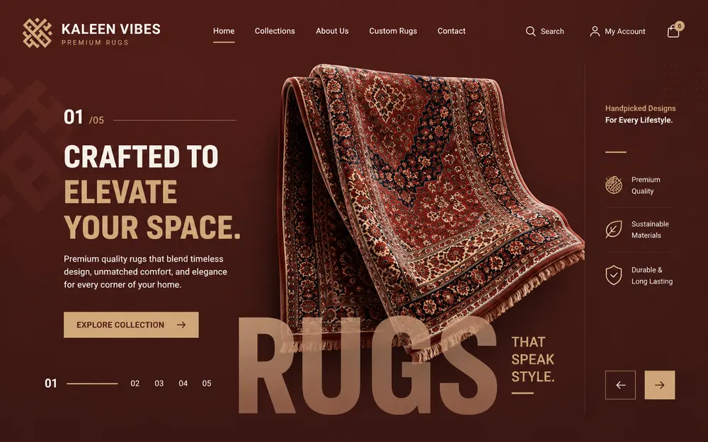 Kaleen Vibe website (desktop) by Scribo Solution