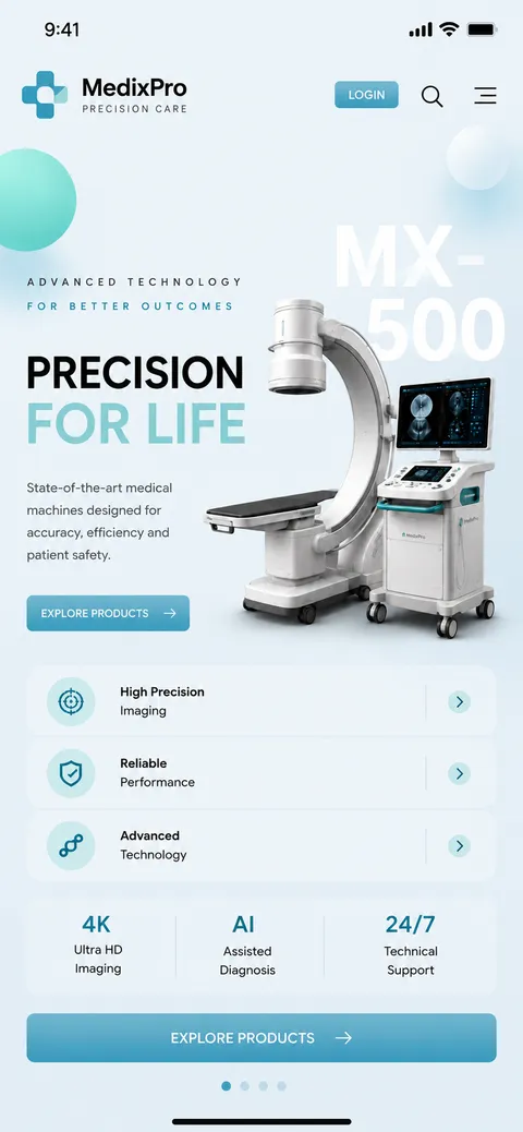 Medix website (mobile)
