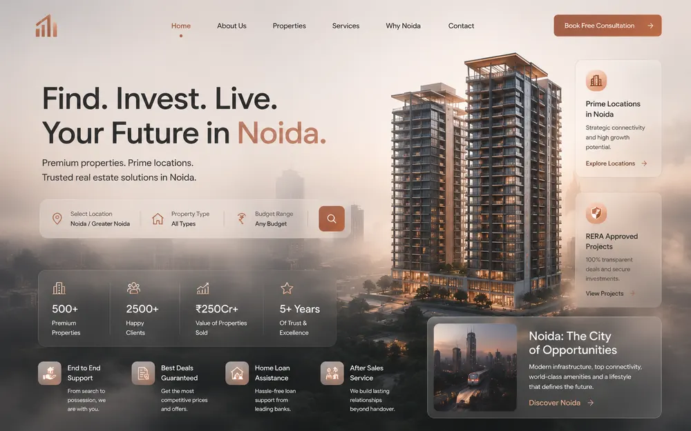 Noida Realty website (desktop) by Scribo Solution